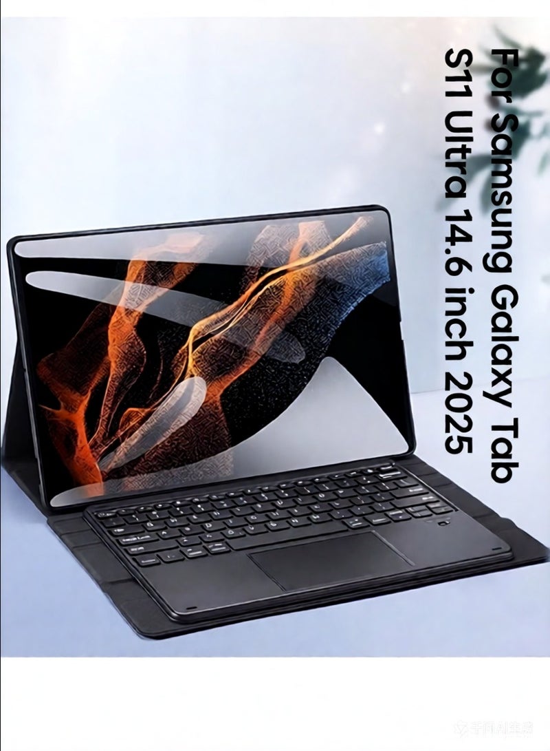 دوكس دوتشيز غطافة لوحة مفاتيح لمسية متوافقة مع سامسونج جالاكسي تاب إس 11 أولترا 14.6 بوصة 2025، لوحة مفاتيح لاسلكية ذات لوحة تتبع قابلة للفصل مع غطاء وقائي وحامل قلم - Image 1